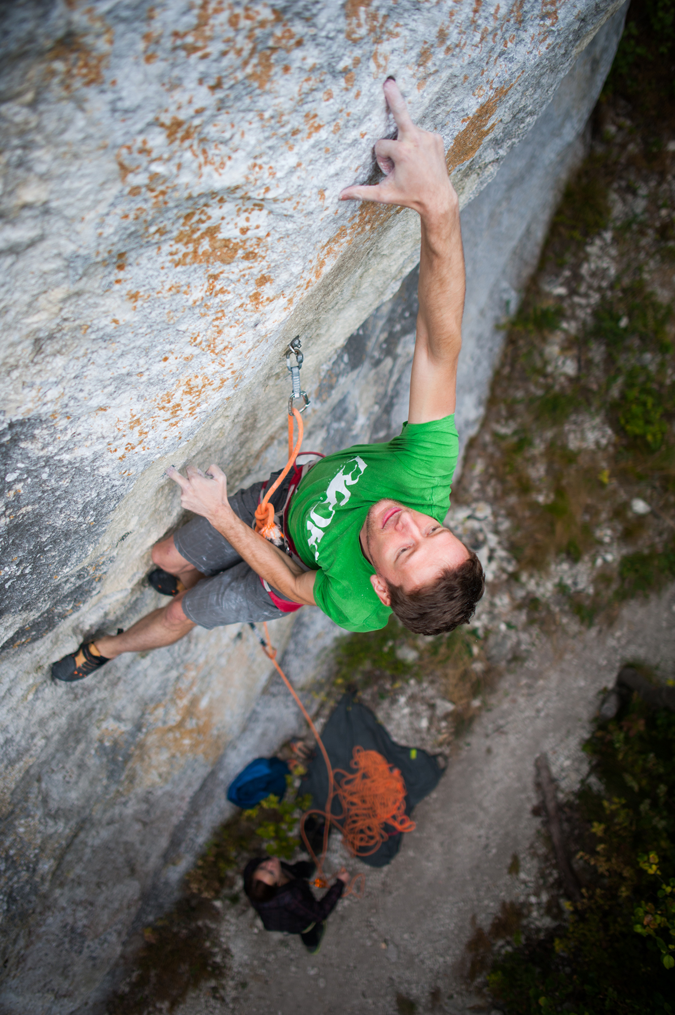 Jurica Levatić climbing Chuck Norris (8b+) at Pokojec, Croatia.