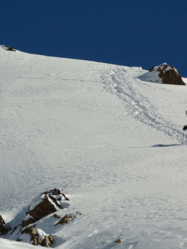 Backcountry skiing in Chilean Patagonia.