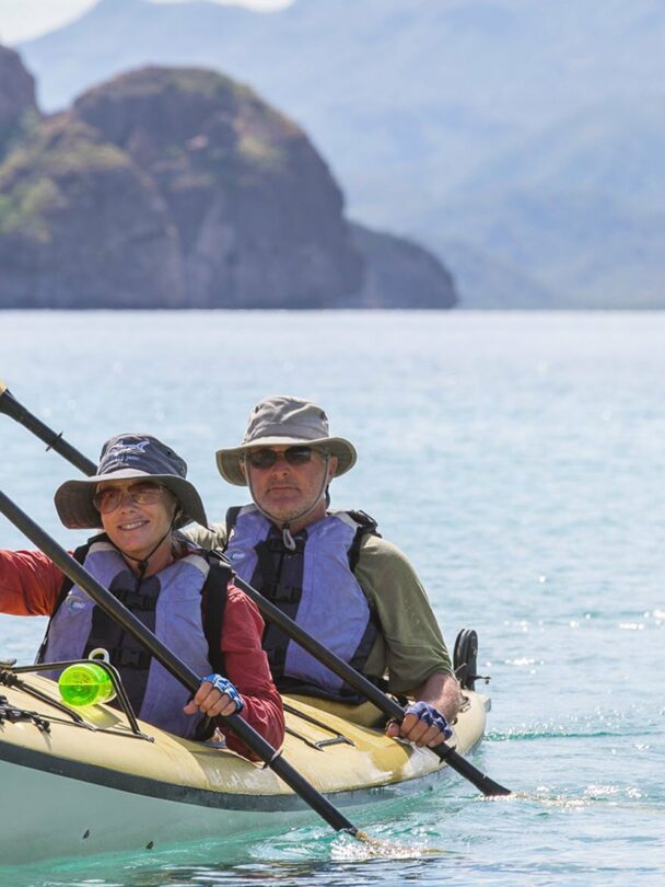 Guided kayaking adventure in Baja California Sur.