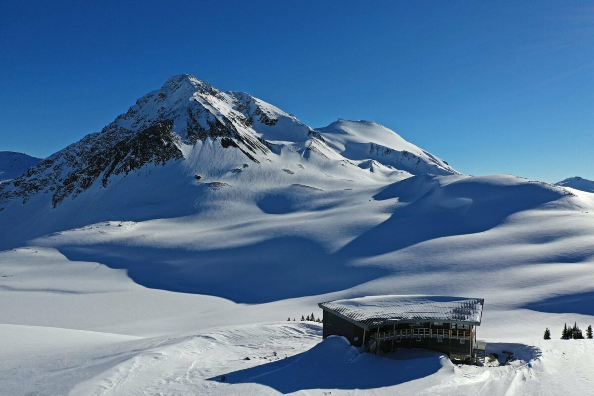 Kees and Clair Hut in the snow
