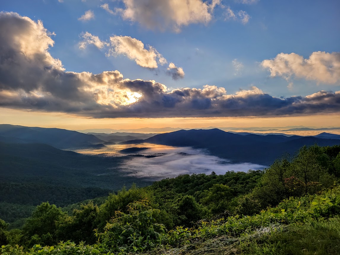 Panoramic view along the Art Loeb Trail.