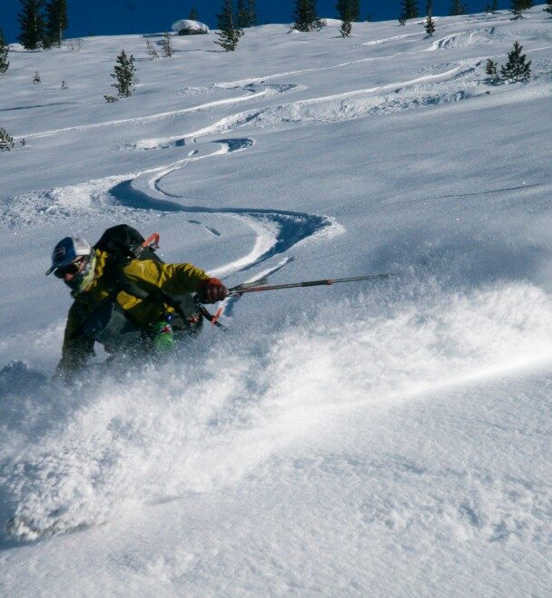Backcountry skiing tour at the Harrison Hut