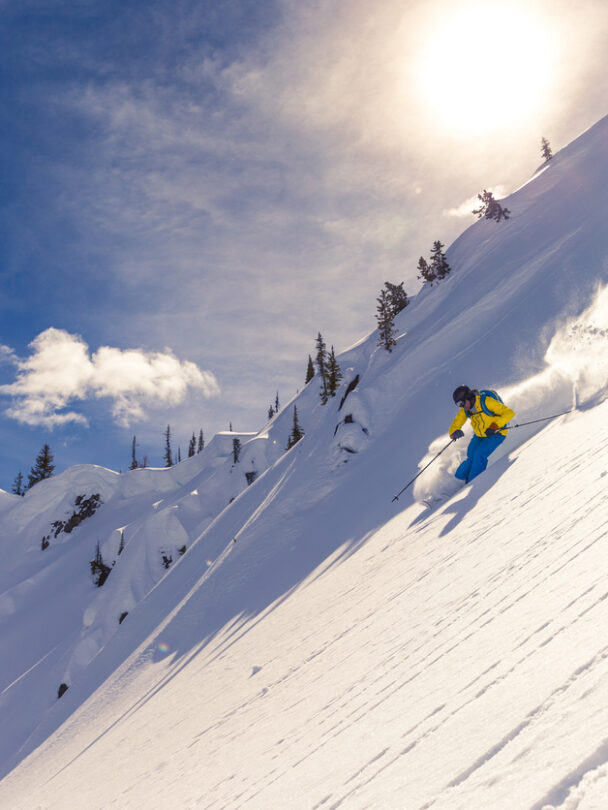 Backcountry skiing at the Carlyle Lodge.
