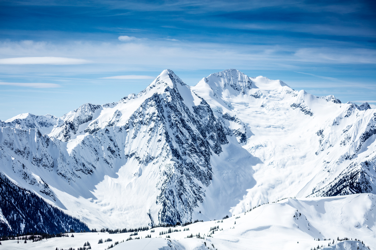 View of the Selkirk Mountains.