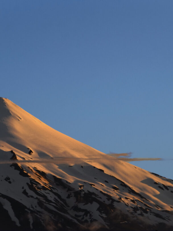 Backcountry skiing in Chilean Patagonia.