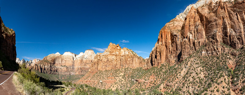A panorama of the Zion Canyon