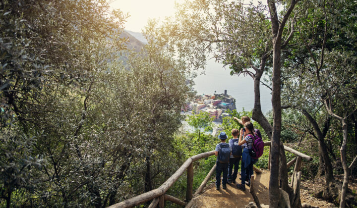 Family hiking in Cinque Terre
