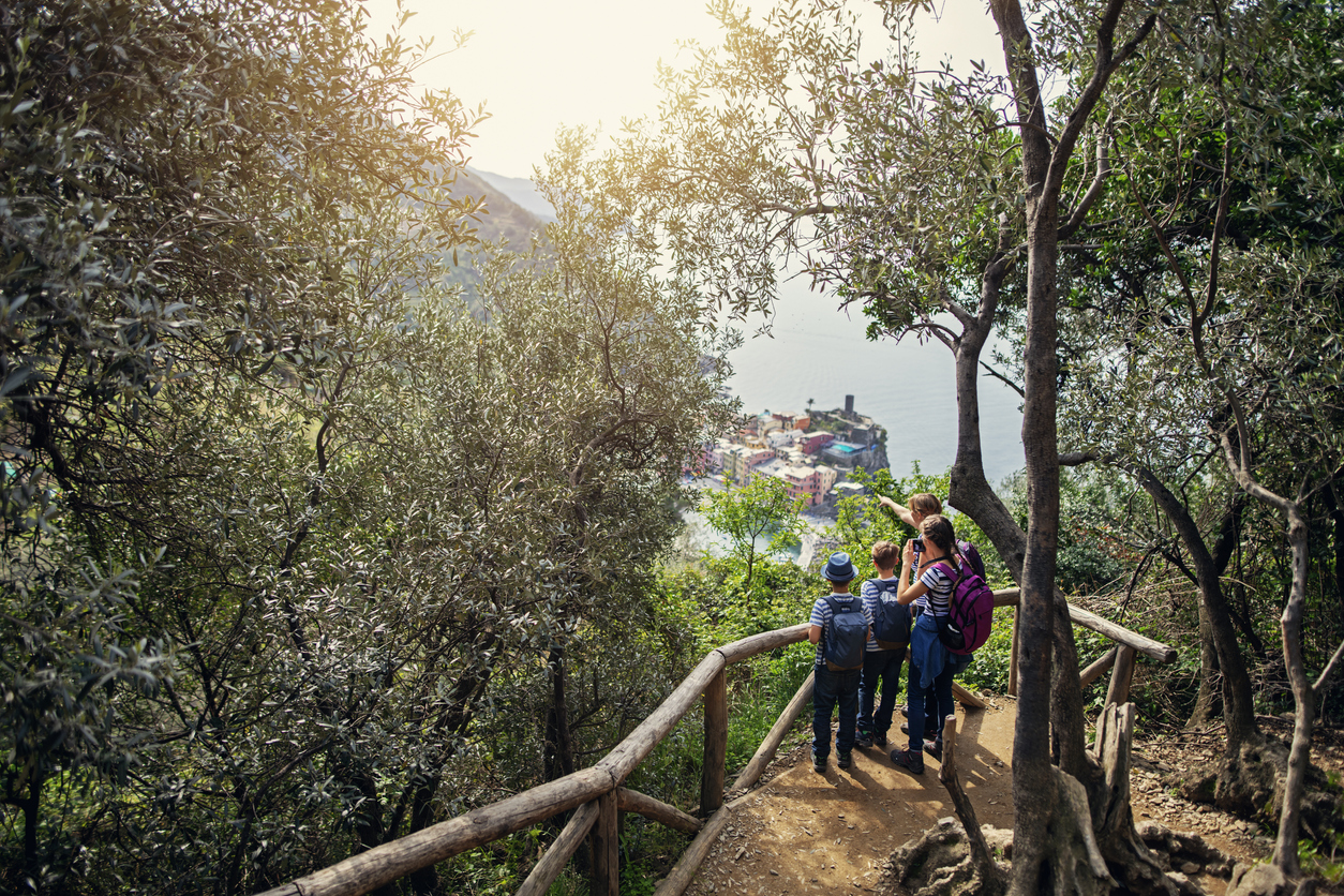 Family hiking in Cinque Terre